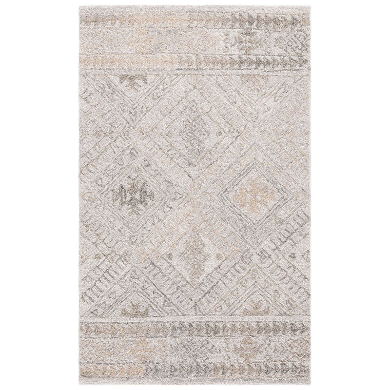 Khrissa Abstract Hand Tufted Performance Geometric Rug, Rectangle 3' x 5'