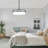 5 - Light 21.57" Dimmable Linen Shaded Drum Chandelier With Cut-Out Design Frame For Kitchen Island Living Dining Rooms Entryway Hallway Foyer-1365495358