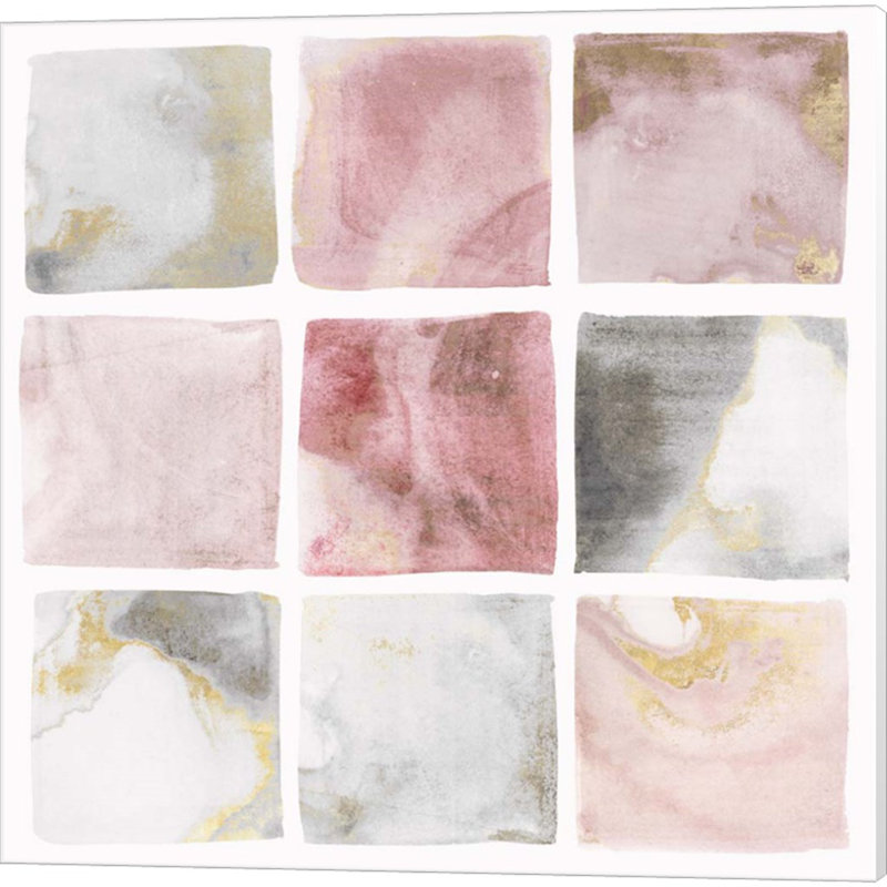 «Blush Squares» par Isabelle Z, art sur toile (ensemble de 2)