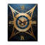 Horloge murale moderne abstraite «Esoteric Knowing In Teal and Gold I»-99635965