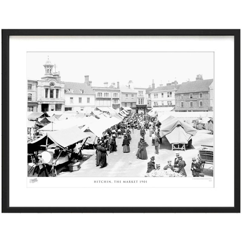 Hitchin, The Market 1901 by Francis Frith - Single Picture Frame Print, 60cm H x 80cm W x 2.3cm D