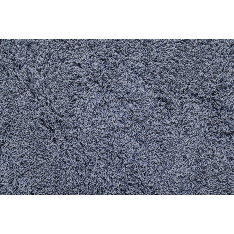 Tapis bleu uni rectangulaire en polyester touffeté à la main Brankica, Rectangle 2 pi x 3 pi