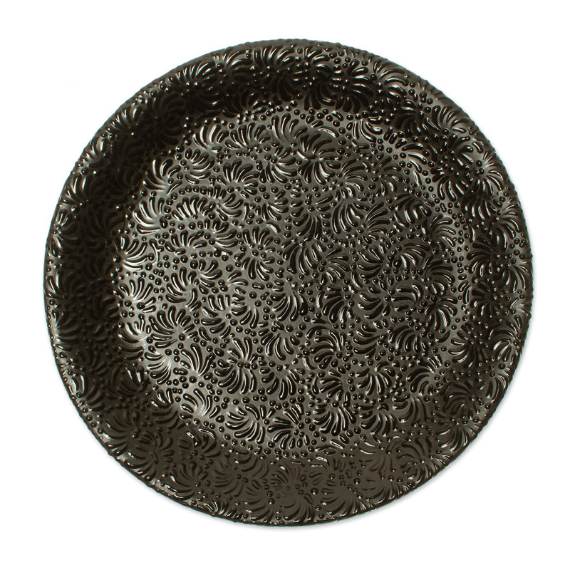 Red Barrel Studio® Handmade Midnight In Puebla Ceramic Dinner Plate
