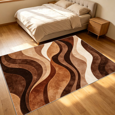 Tapis à motifs abstraits pour salon de 1 pièce, doux et confortable, convient à toutes les saisons, facile à entretenir, tapis de sol intérieur lavable à la machine, ferme sous la table adaptée pour la chambre à coucher, la salle à manger, le bur