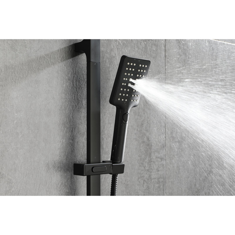 Height Adjustable Handheld Shower In Matte Black Stainless Steel, 28-Inch Slide Bar, 59-Inch Hose, Multiple Spray Modes For Relaxing Baths, Suitable Chair Use Steel Shower, Adjustable, Various