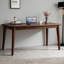 Mid-Century Modern Solid Wood Writing Desk - Compact 63-Inch Walnut Desk for Bedrooms and Small Spaces