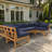 Outdoor CoverRite Foam Seat and Polyfill Back Cushion Set, 5″ Thick Foam, UV Proof Patio Furniture - Navy Blue-1104136333