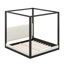 Lit plateforme à baldaquin en bois avec tête de lit tapissier-131100520-131100523