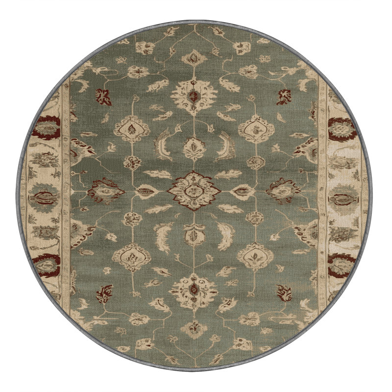 Tapis brun lavable à la machine, Rond 4 pi