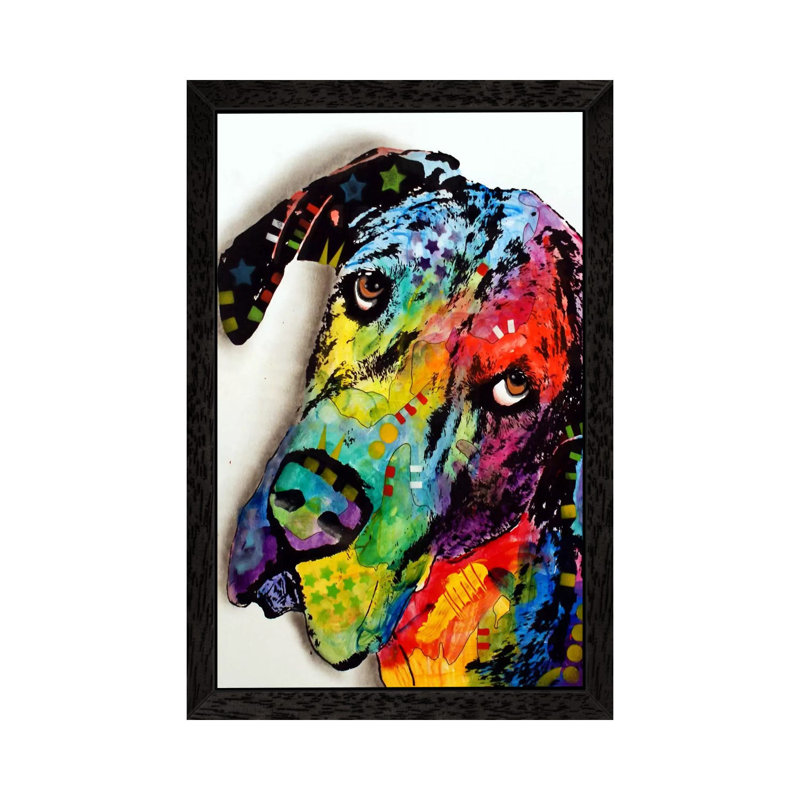 Tilted Dane 1 Piece Wall Art on Canvas, 66.04 cm H x 45.72 cm W, Black Framed
