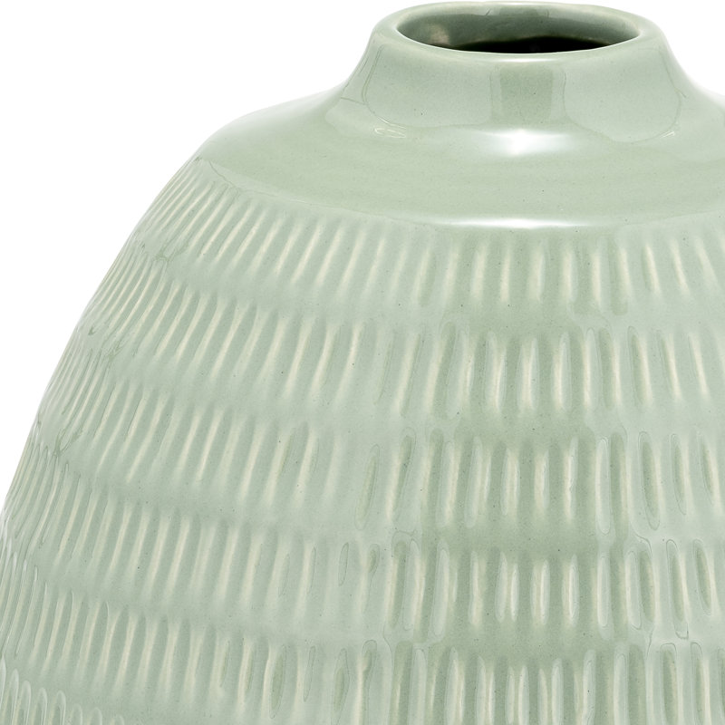 Vase de table en céramique Evelia, H 7 po x l 7 po x P 7 po, Sauge foncé
