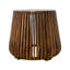 Élégante table d'appoint ronde brune de 24 po avec base à lattes en forme de cloche-524034500