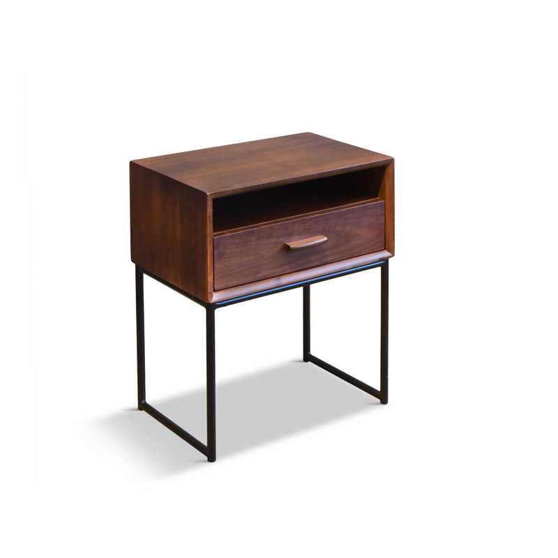Table de chevet en bois massif Melasia