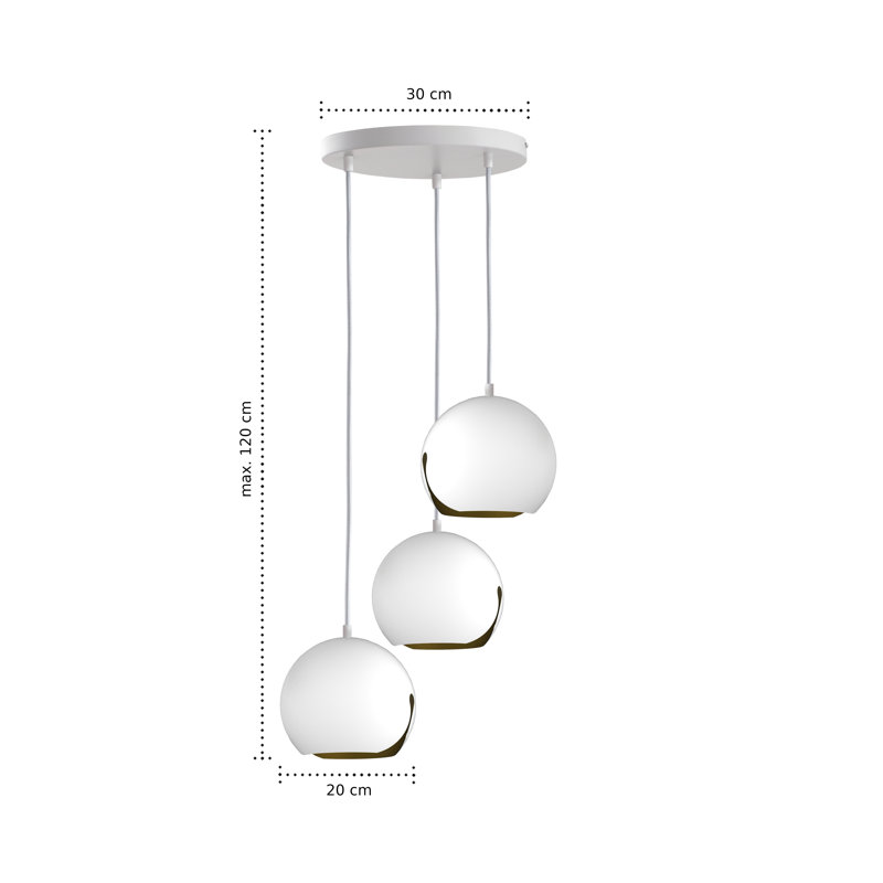 Khari 3 - Light White Cluster Pendant, White