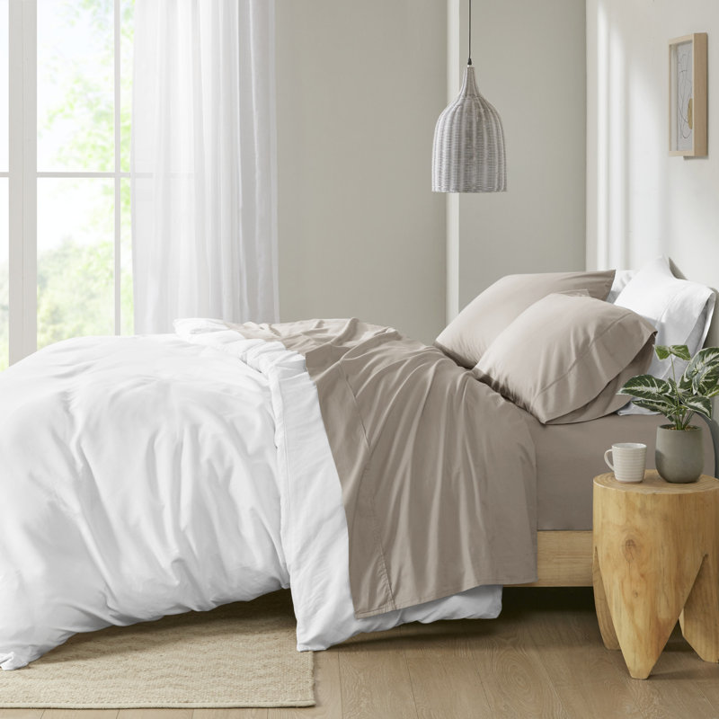 White Queen Cotton Percale Sheet Set
