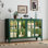Buffet en métal l 53,2 po avec porte vitrée, tablettes réglables, lumière DEL COB