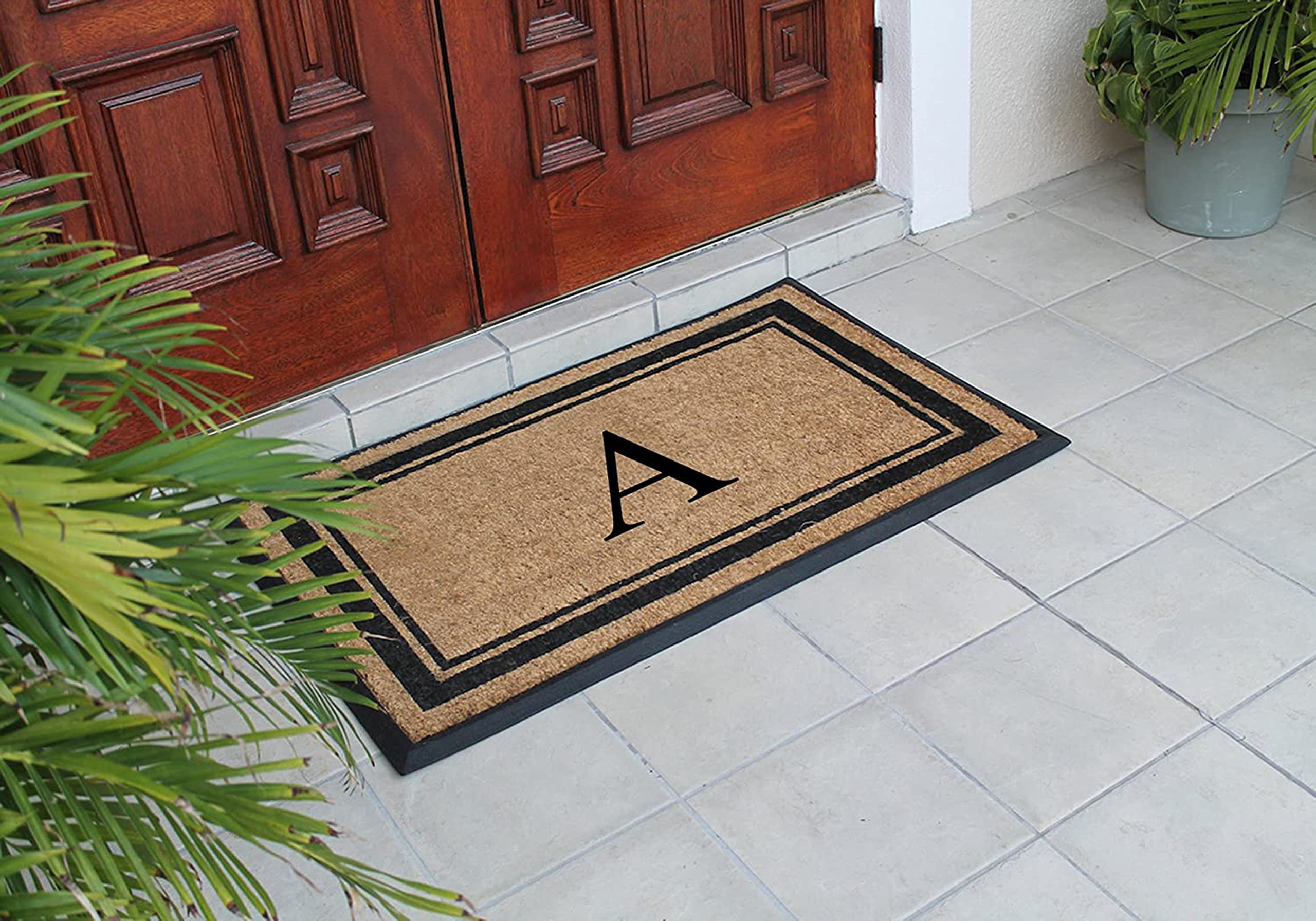 Monogram Printed Coir Mat Doormat Welcome Mat Indoor Outdoor Rug