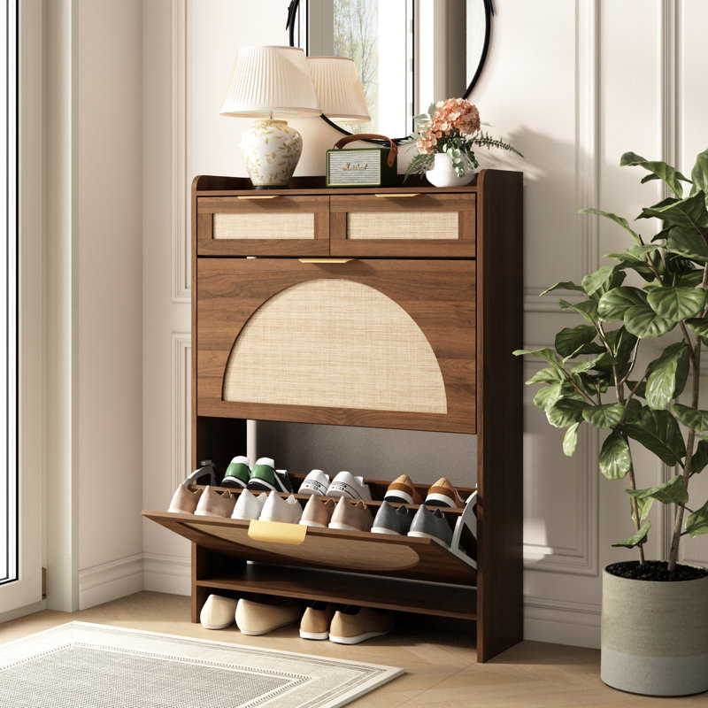 Armoire de rangement pour chaussures Anteus, Noyer