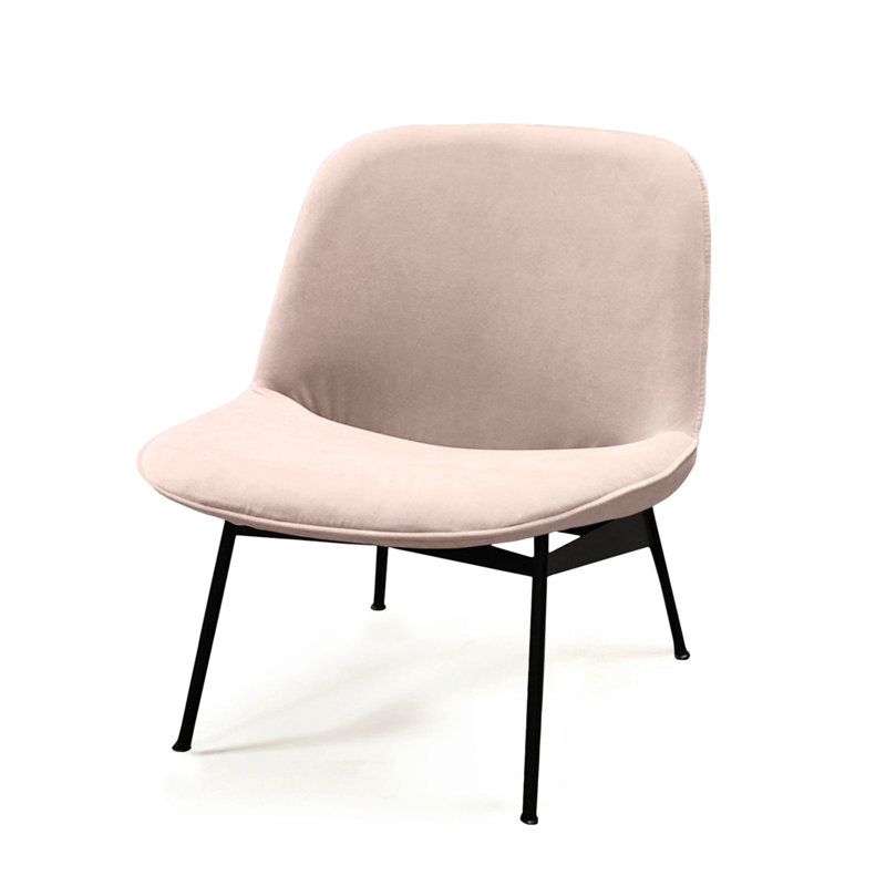 Chiado 24" W Velvet Side Chair, Black, Ivory Velvet