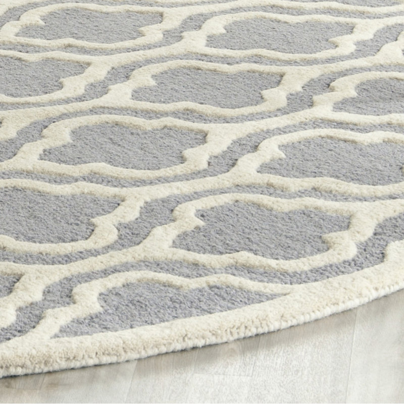 Tapis argent / ivoire en laine Cannen, Rectangle 3 pi x 5 pi