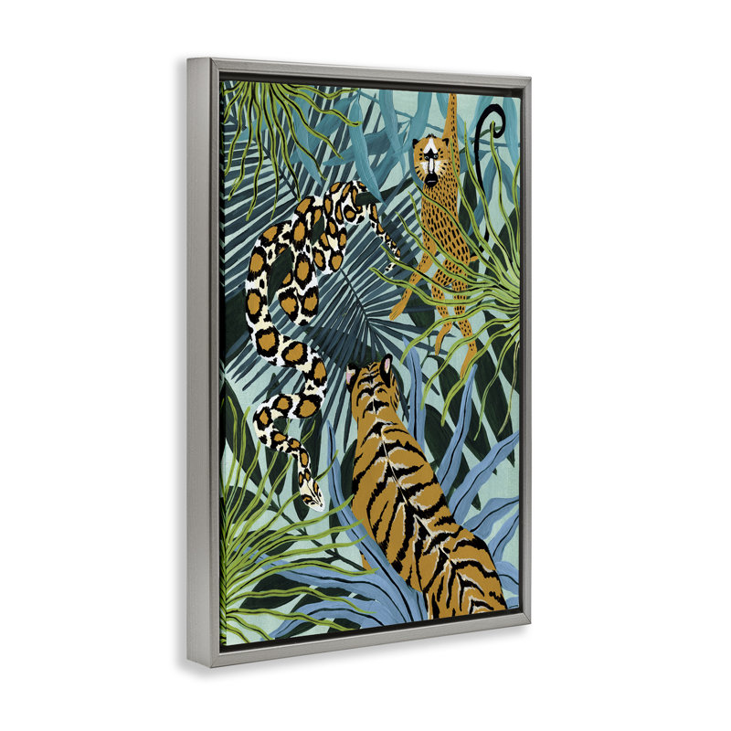 Cadre flottant Animal Dance, Cadre flottant gris lustré, H 25 po x l 17 po