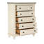 Meuble de chambre transitionnel style rustique 1pc de 5 tiroirs blanc antique et brun rosé
