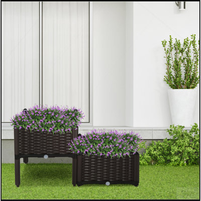 Lit de jardin surélevé avec pattes 2 pièces