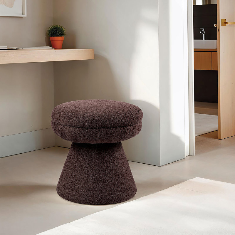 Finition brune 1Pc Tabouret d'appoint rond Teddy