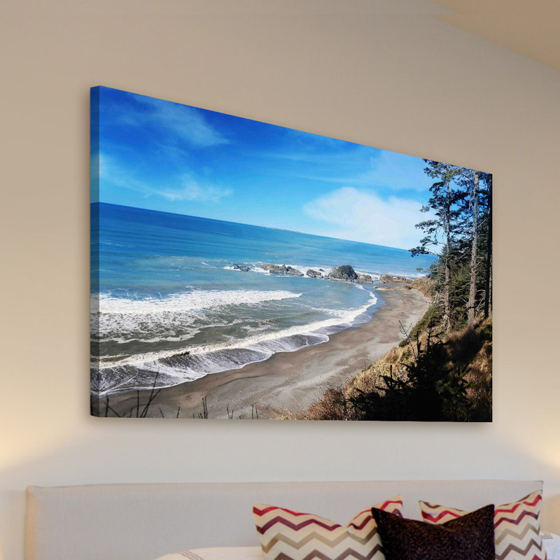 « washington coast » par sylvia cook, reproduction d’art sur toile tendue, H 30 po x l 45 po x P 1,5 po