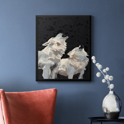 Midnight Wolves Premium Framed Canvas - Ready to Hang