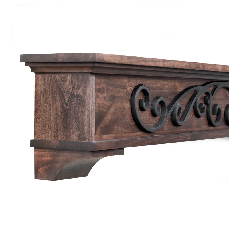 Manteau de cheminée avec corbeaux Roma, 60", Bois brun