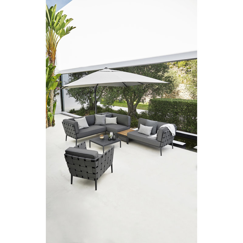 Conic Patio Chair with Cushions, Gray