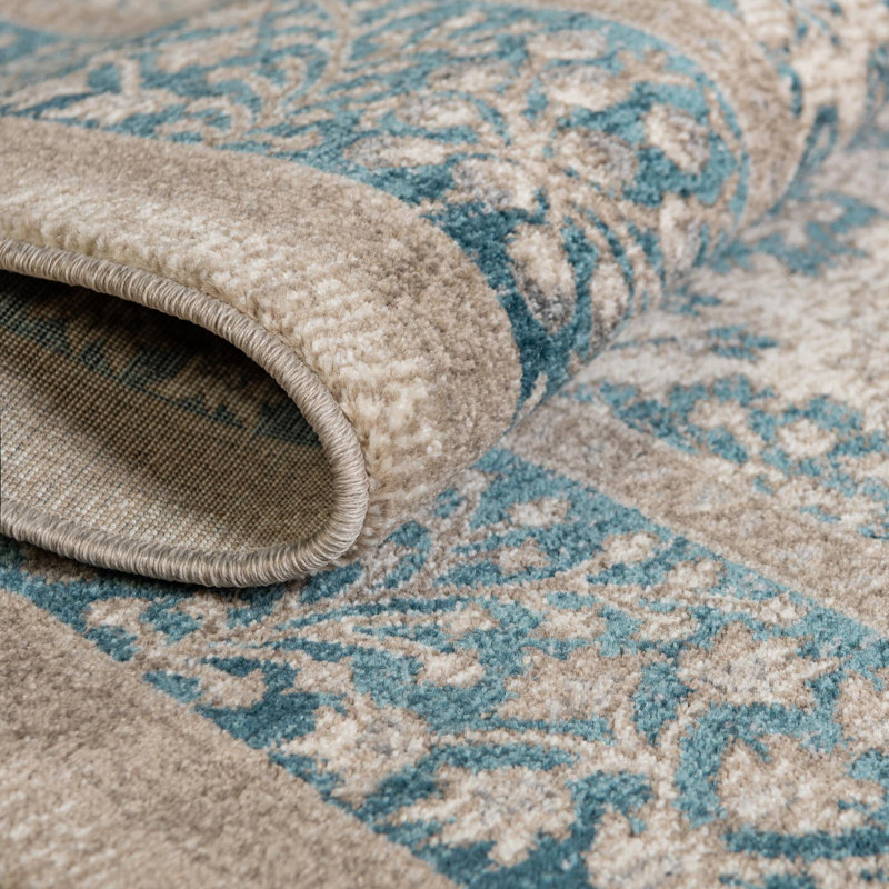 Tapis beige Patchen, Rond 7 pi 3 po x 7 pi 3 po