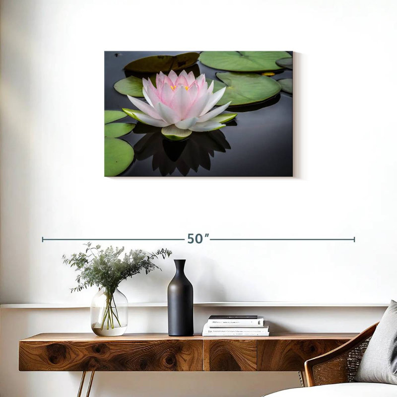 Lotus blanc rosé Harnek, H 20 po x l 30 po
