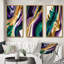 «Mauve, vert et or, coups audacieux», 3 pièces sur toile-807778590-807778592