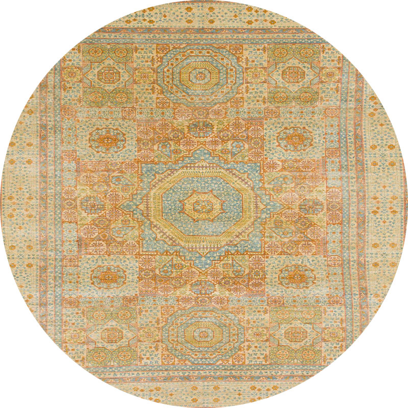 Tapis abstrait moderne 1462, Rond 7 pi