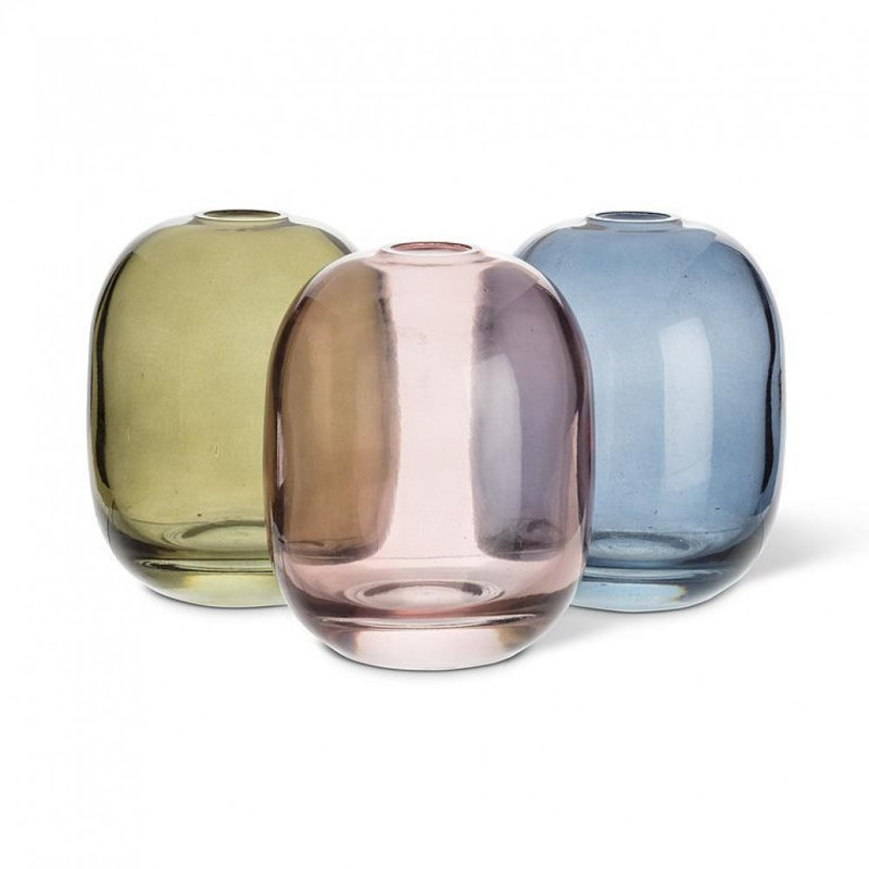 Moss Green Medium Barrel Bud Vase, Blue