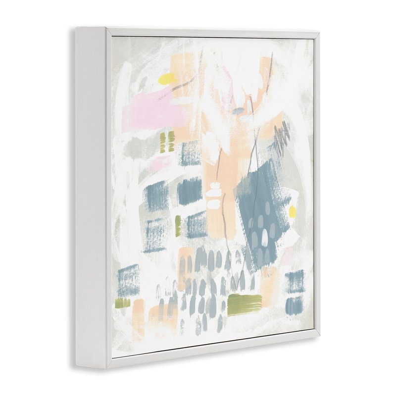 Art à estampe numérique pastel à motifs par June Erica Vess, Estampe numérique encadrée blanc bord de mer, H 12 po x l 12 po