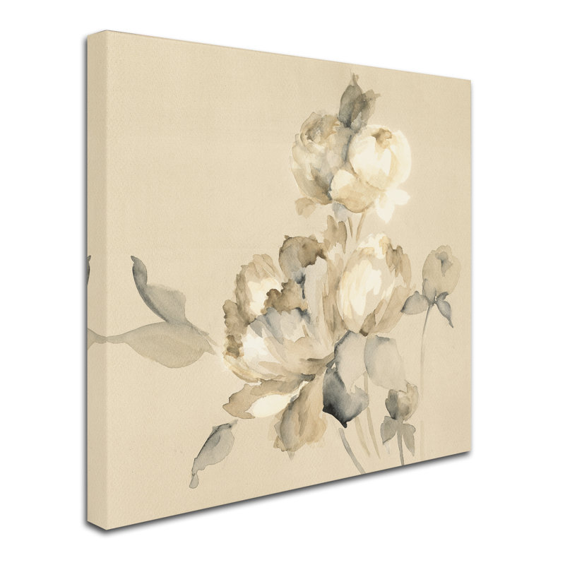 « pivoine fleurs crop », reproduction sur toile tendue, H 14 po x l 14 po