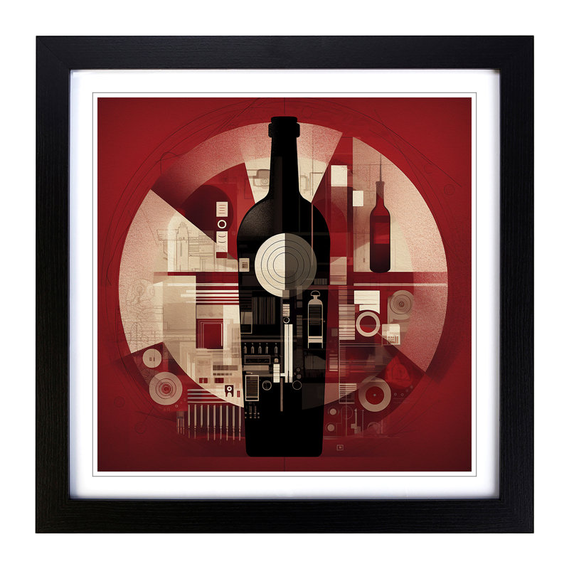 Wine Constructivism No.1 - Framed Print, Black