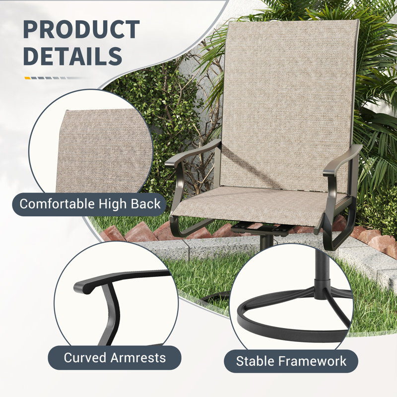 Ensemble repas pour patio 4 personnes Bhairavi, Marron clair, 7 pièces, H 28,8 po x l 53 po x P 30 po