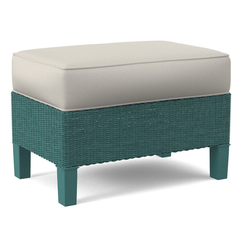 Gibraltar Ottoman, Stone Hearth, White Performance Fabric; 0851-94