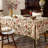 Bohemian Colorful Floral Linen Tablecloth 55"X71", Rectangular Wrinkle Resistant Decor