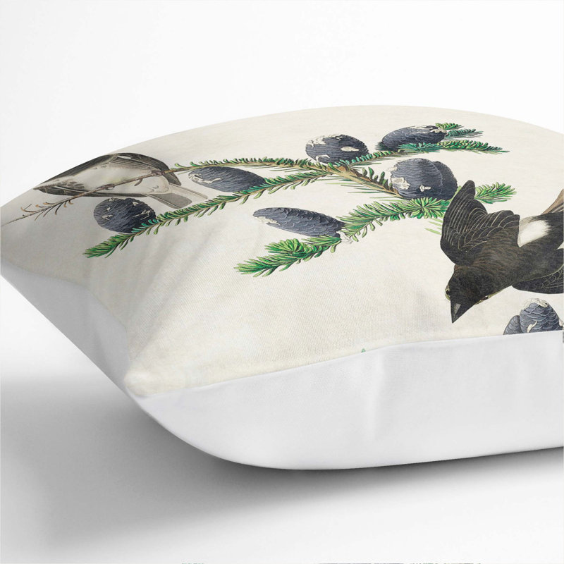 Floral Square Throw Cushion, 55cm H x 55cm W x 20cm D, White