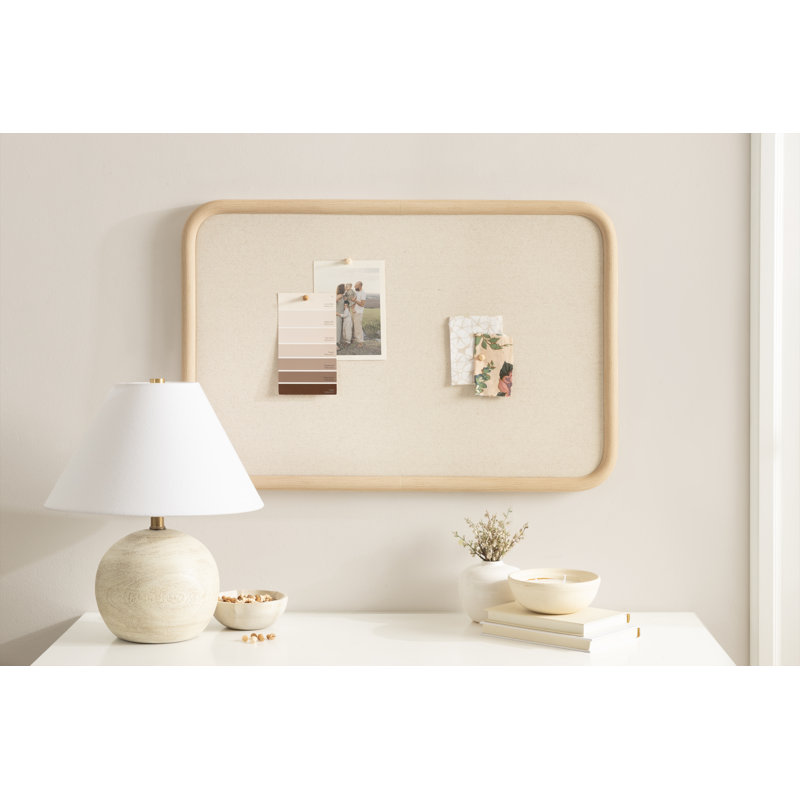 Inglewood Rectangular Pinboard for Wall Organization, Natural Wood