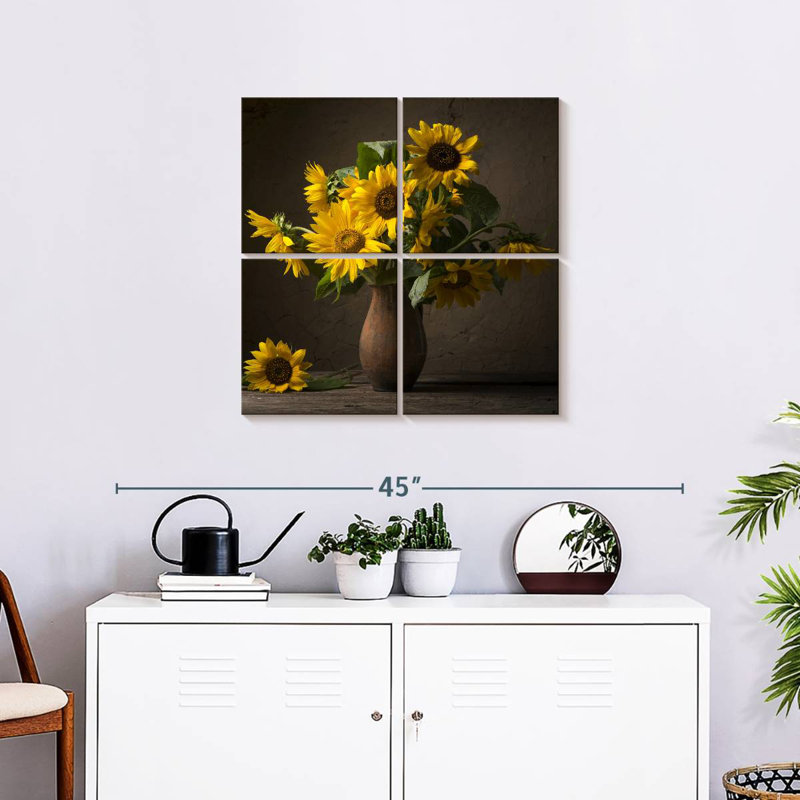 Tournesol Harnek sur vase en argile