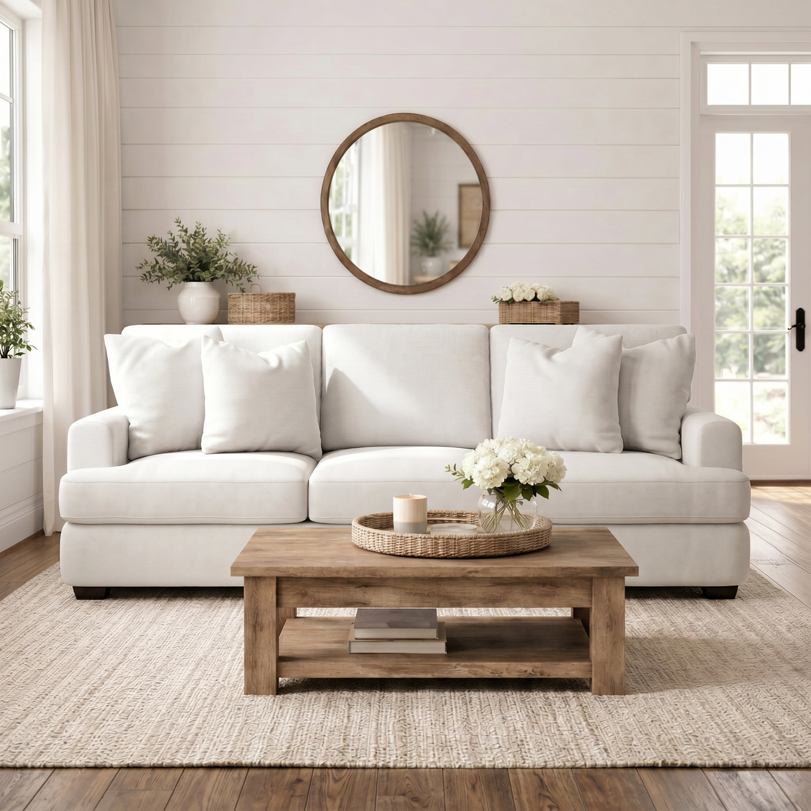 Emilio 90'' Upholstered Sofa, Nomad Snow Crypton® Chenille
