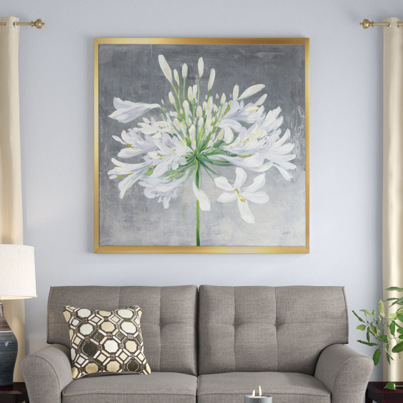 « fleur cleome splash i » traditionnel, reproduction d’impression sur toile encadrée, H 46 po x l 46 po x P 1,5 po
