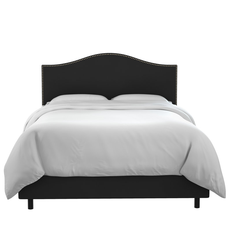 Brighton Upholstered Bed, California King, Black Velvet