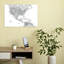 North America Caribbean Map Contemporary City Wall Art Print 1 Piece Wrapped Canvas Wall Art-581389003